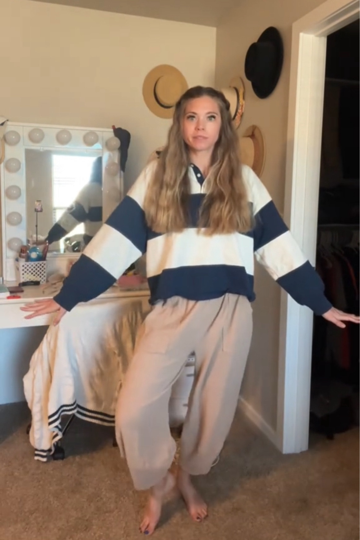 Styled my madewell rugby shirt with these Amazon fancy sweatpants! I’m in a large in the pants but I thrifted my shirt so I’ve linked some similar options. 

Casual outfit, fall outfits, styling sweatpants, rugby polo shirt, madewell shirt, free people inspired, free people look alike, airport outfit, school outfit, mom outfit, stay at home outfits

#LTKFindsUnder50 #LTKStyleTip