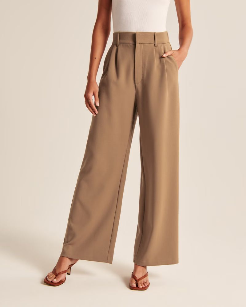Tailored Wide Leg Pants | Abercrombie & Fitch (US)