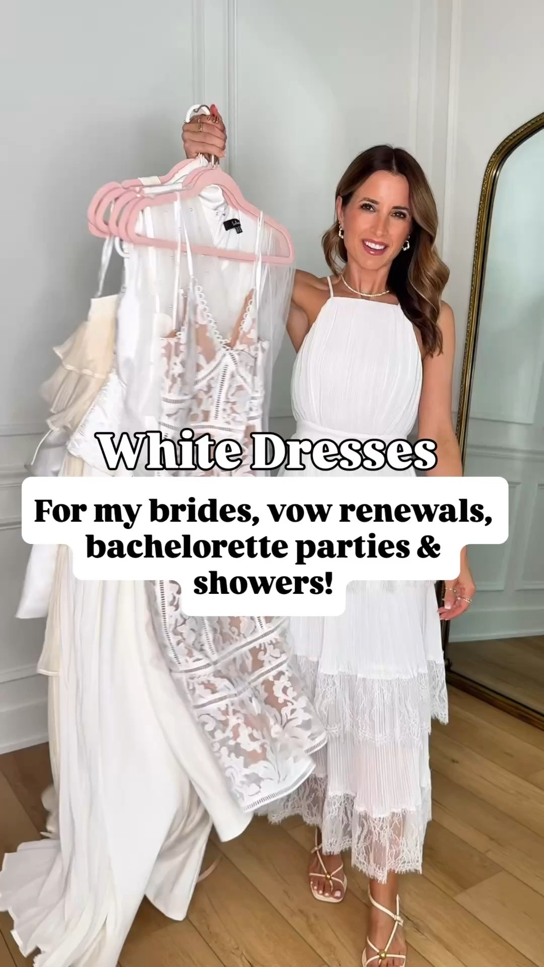 White dresses. Bride to be. White dresses for brides. Bow back dress. Lace dresses. White midi dresses.. Rehearsal dinner dress. Reception dress. Bridal shower dress. Bachelorette party dress. White lace midi dress. Vow renewal dress. Shoes are TTS. 
*I am 5’3, 110, 32b and wearing XXS in #1 and XS in everything else

#LTKootd #LTKWedding #LTKTravel