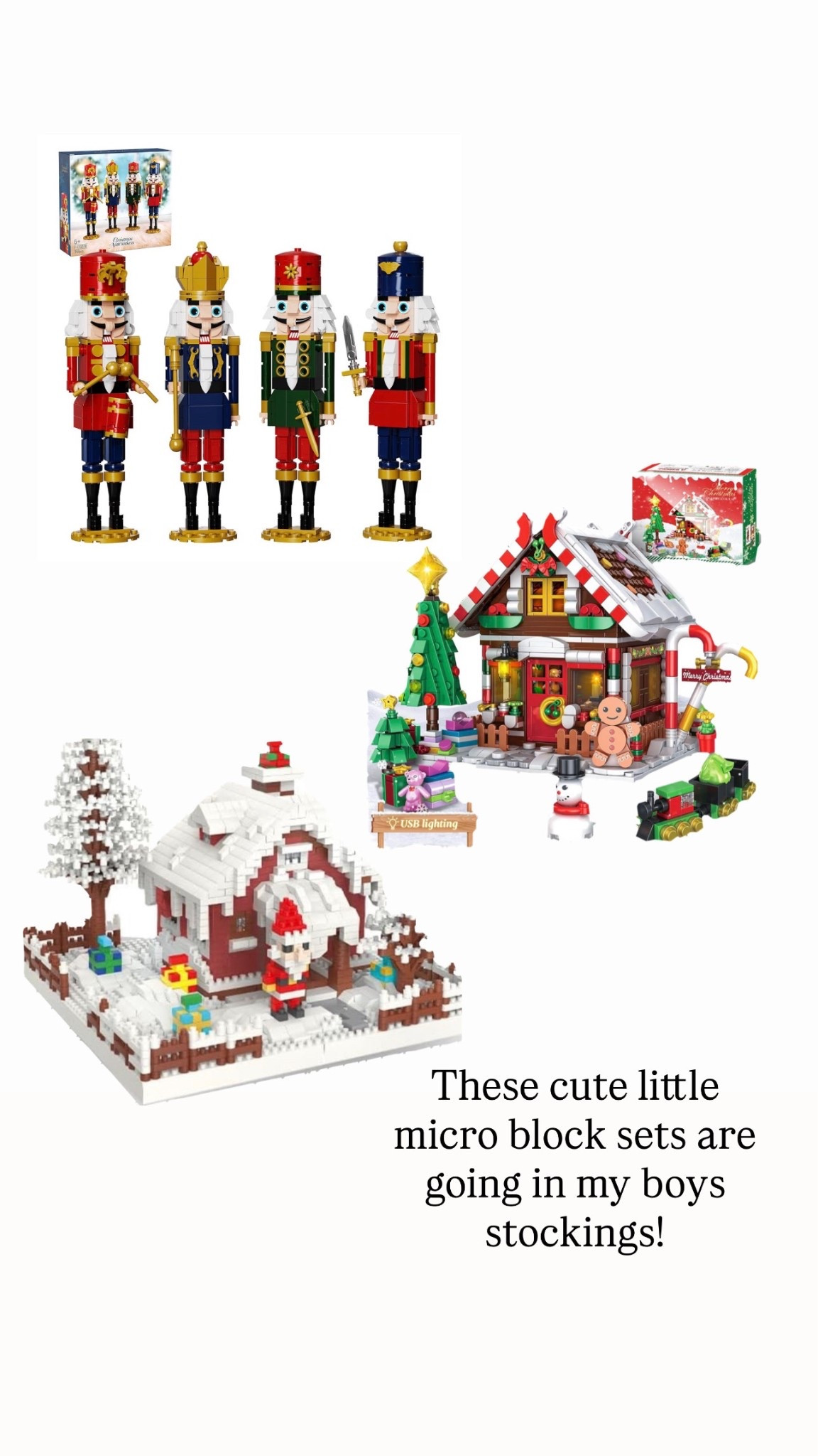 Off brand Lego sets that are going in my boy’s stockings!