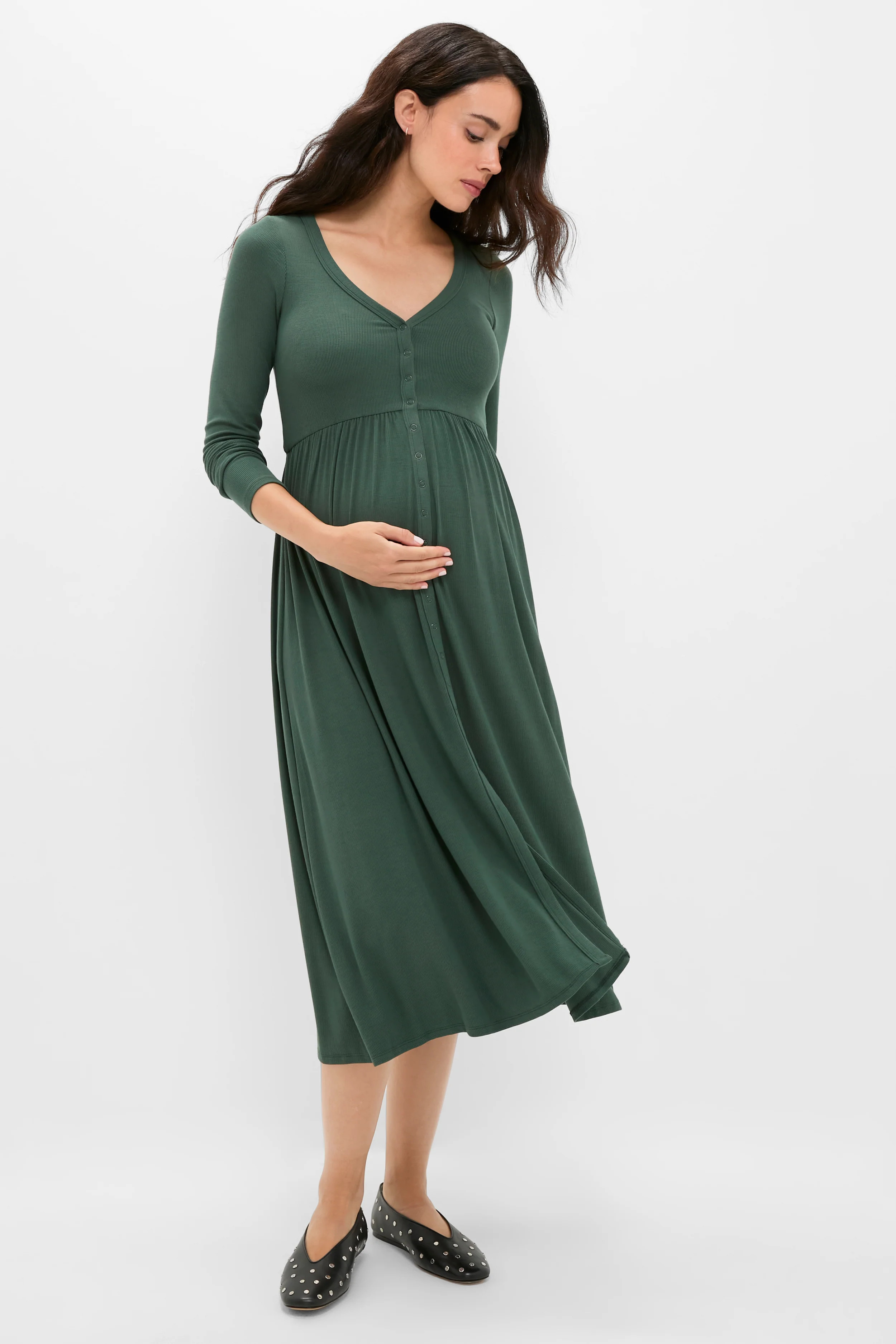 Pine Softest Rib Nursing Dress | Tuckernuck (US)