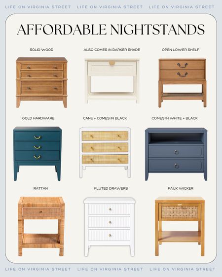 In love with all of these affordable nightstand! Perfect for a traditional, grandmillennial or coastal bedroom! Includes cane nightstands, rattan nightstands, navy blue nightstands, solid wood nightstand, white flute led nightstand and more! And they’re all highly rated with great price points!
.
#ltkhome #ltksalealert #ltkstyletip #ltkkids #ltkfamily #ltkseasonal 

#LTKSeasonal #LTKsalealert #LTKhome
