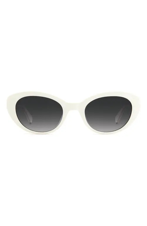 kate spade new york crystals 51mm round sunglasses in White /Grey Shaded at Nordstrom | Nordstrom