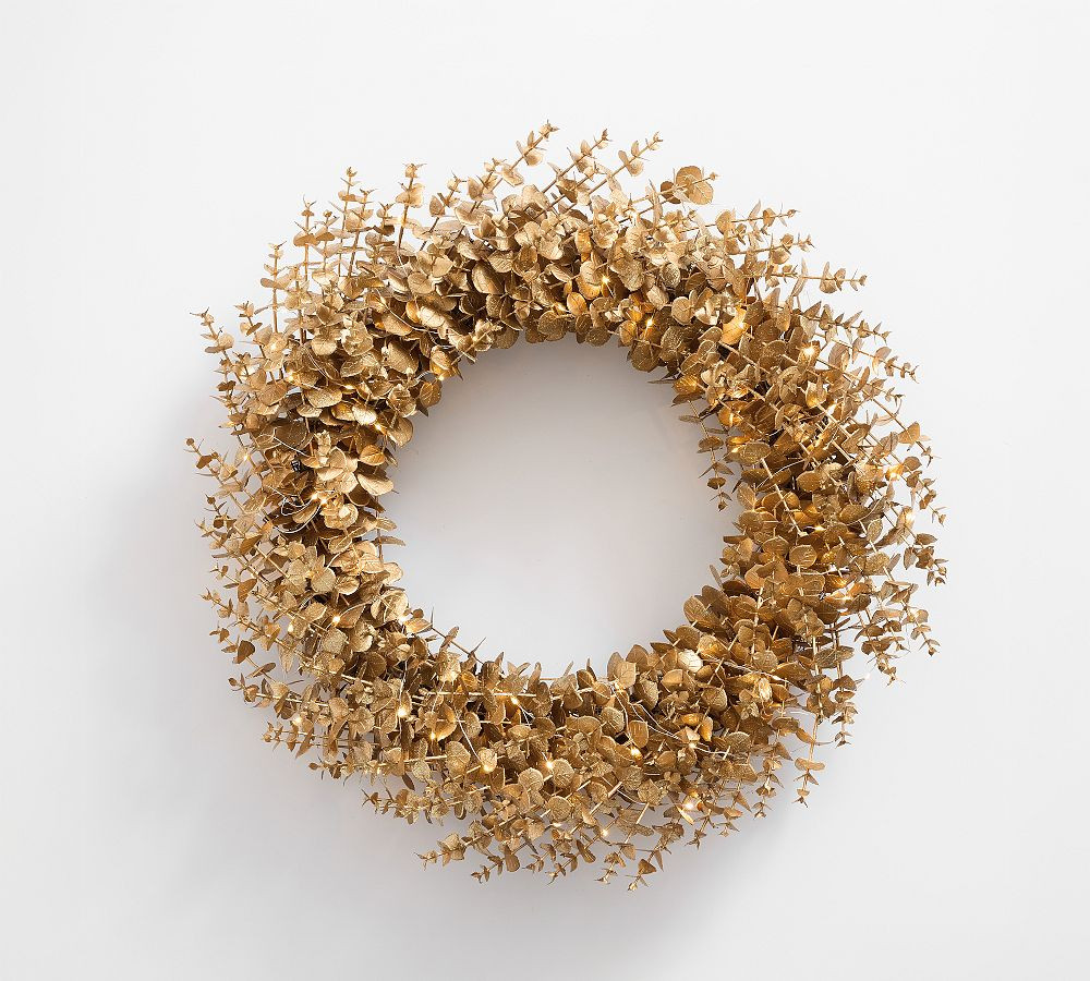 LoveShackFancy Gilded Eucalyptus Wreath & Garland | Pottery Barn (US)