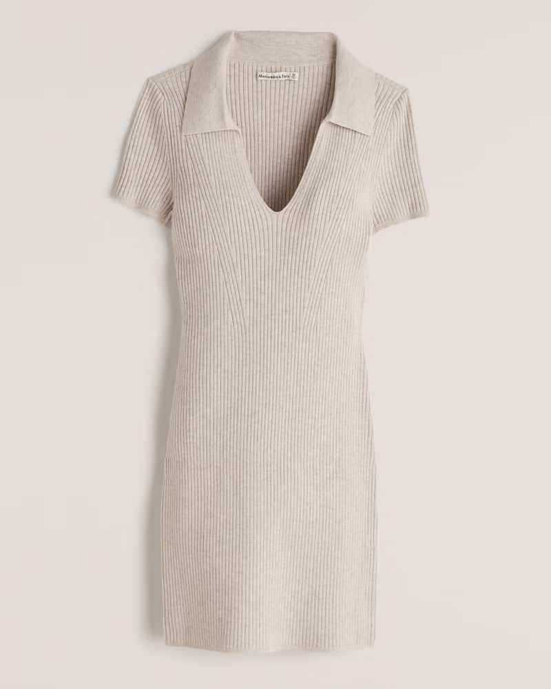Short-Sleeve Polo Sweater Dress | Abercrombie & Fitch (US)