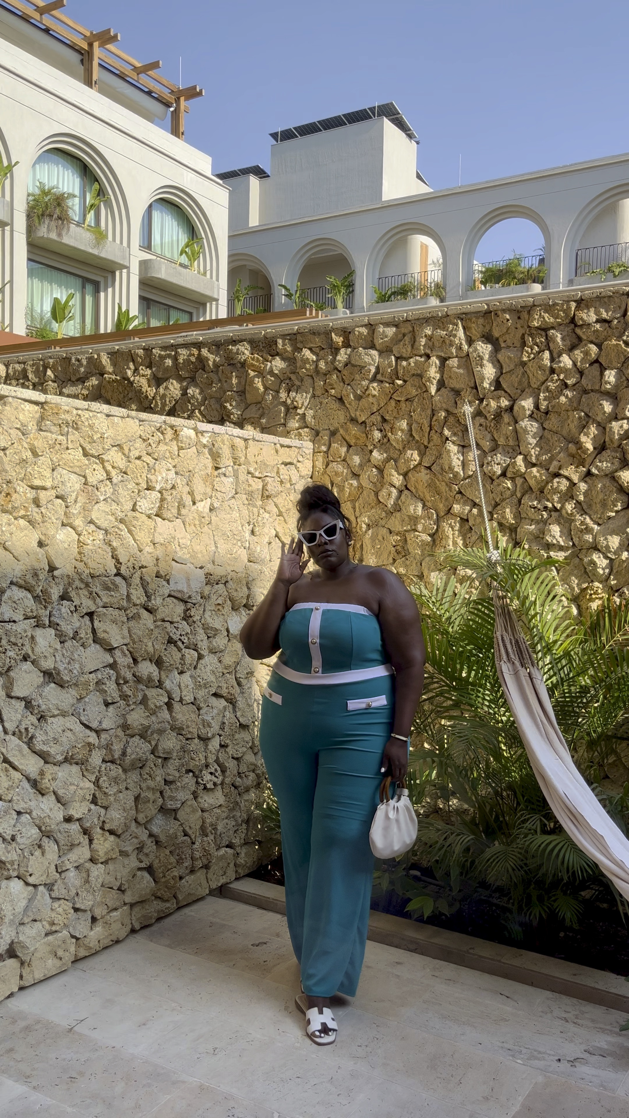 Classy jumpsuit from Curvy Sense. It’s stretchy, comfy and I am wearing a 2X. Use link for purchase: PLUS SIZE JOLIE STRAPLESS JUMPSUIT- TEAL 
https://curvysense.com/?irgwc=1



#LTKplussize #LTKtravel 

#LTKVideo #LTKPlusSize #LTKStyleTip
