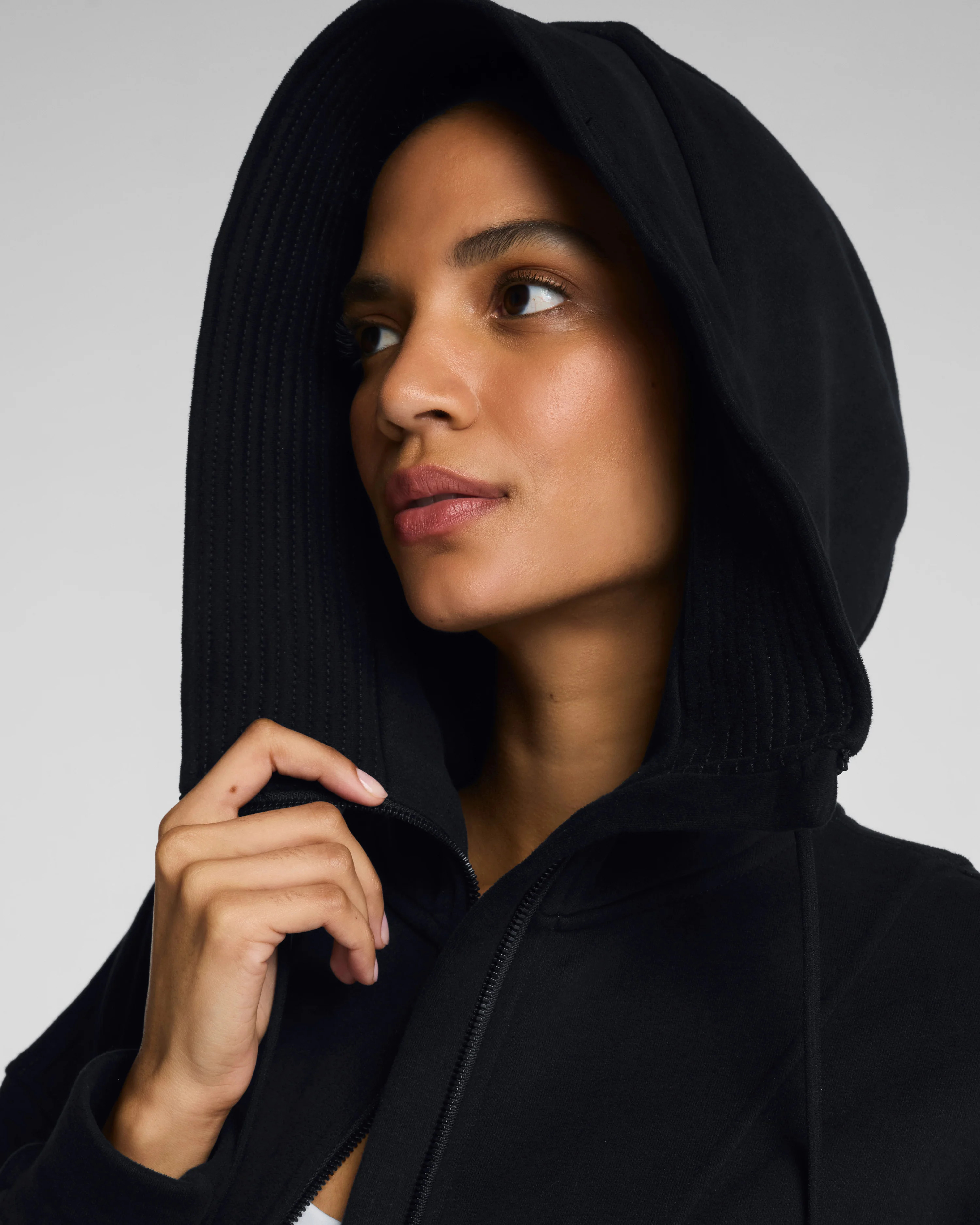 Cotton Fleece Full Zip Hoodie | Spanx