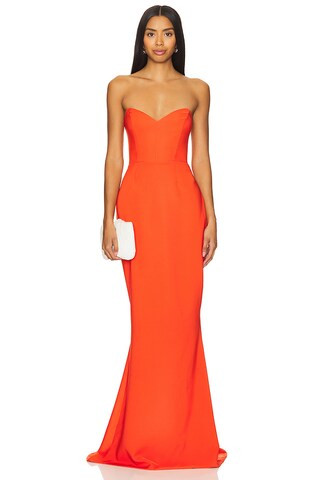 Love Affair Gown in Tangerine | Fall Gown Formal Gown Formal Wedding Guest Dress Formal Fall Dress | Revolve Clothing (Global)