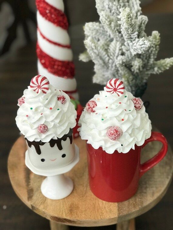 Peppermint Mug Topper for Christmas Tiered Tray or Hot Cocoa | Etsy | Etsy (US)