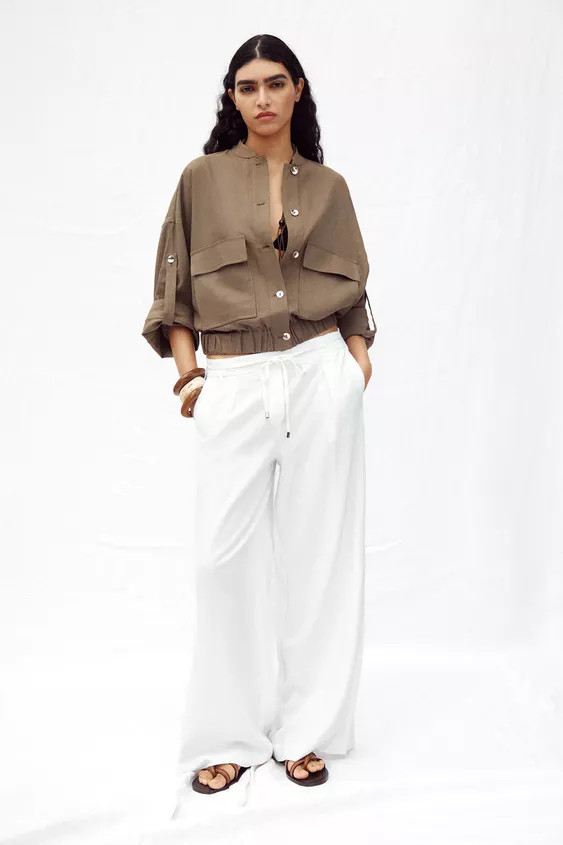 LINEN FULL SLEEVE JACKET | Zara US