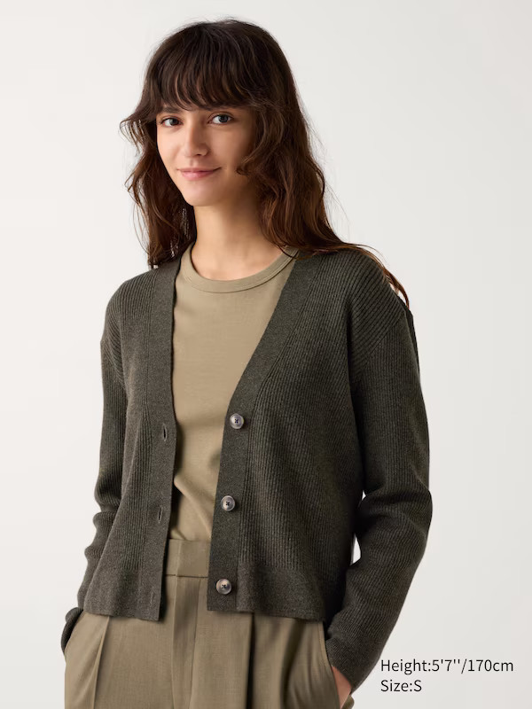Washable Knit Ribbed Cardigan | UNIQLO (US)