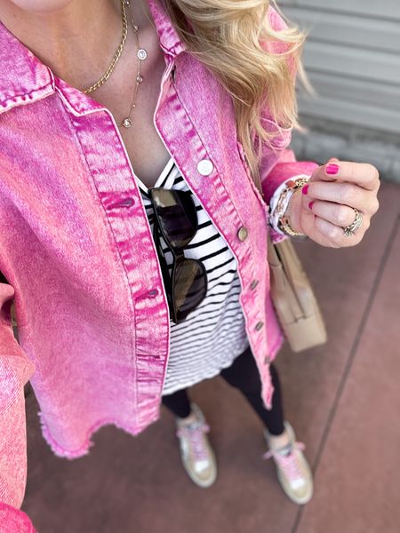Outfit of the day, pink shacket, black leggings, Walmart fashion 

M shacket 

#LTKstyletip #LTKunder50 #LTKshoecrush