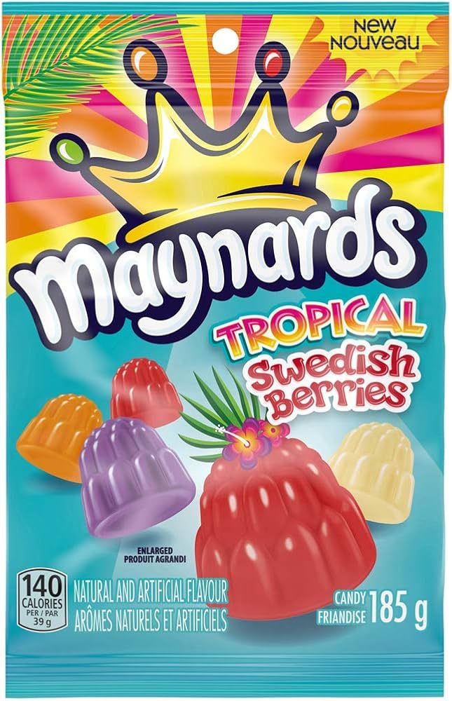 Maynards Gummy Tropical Swedish Berries 185g/6.5 oz, Imported from Canada} | Amazon (CA)