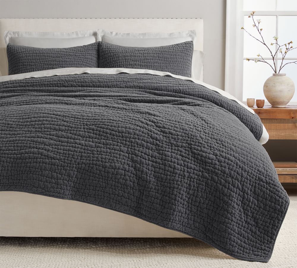 Washed Velvet Handcrafted Quilt | Pottery Barn (US)