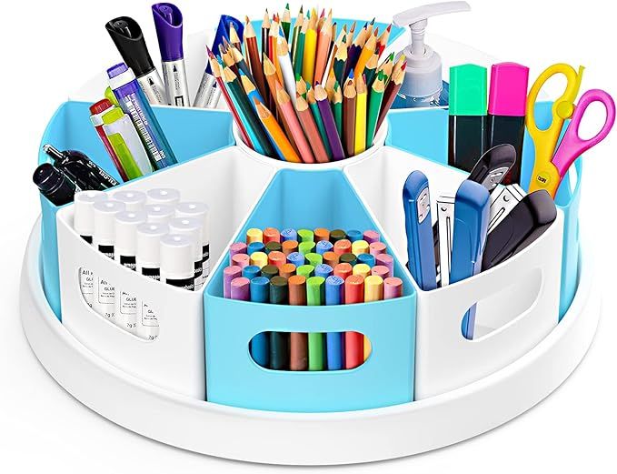 MeCids 360°Rotating Desk Organizers Homeschool Office Organization and Storage Art Supplies Orga... | Amazon (US)