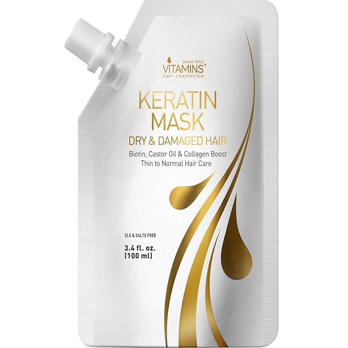 Vitamins Keratin Hair Mask Deep Conditioner - Biotin Protein with Castor Oil Repair for Dry Damag... | Amazon (US)