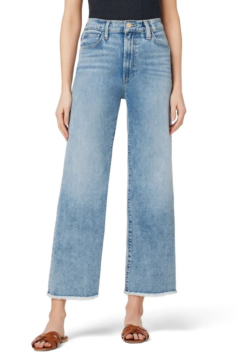 The Blake Frayed High Waist Ankle Wide Leg Jeans | Nordstrom