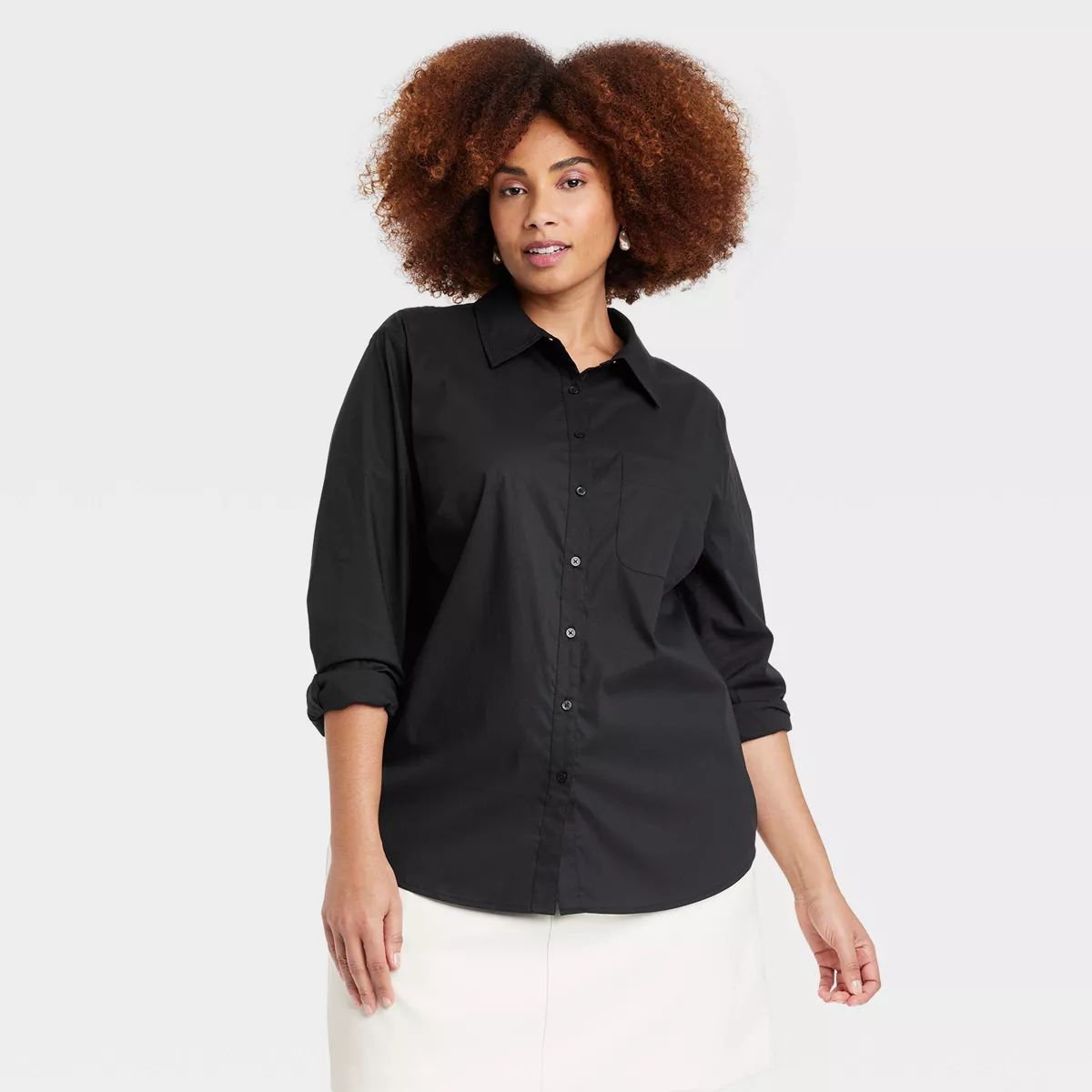 Women's Slim Fit Boyfriend Tailored Long Sleeve Button-Down Shirt - A New Day™ | Target