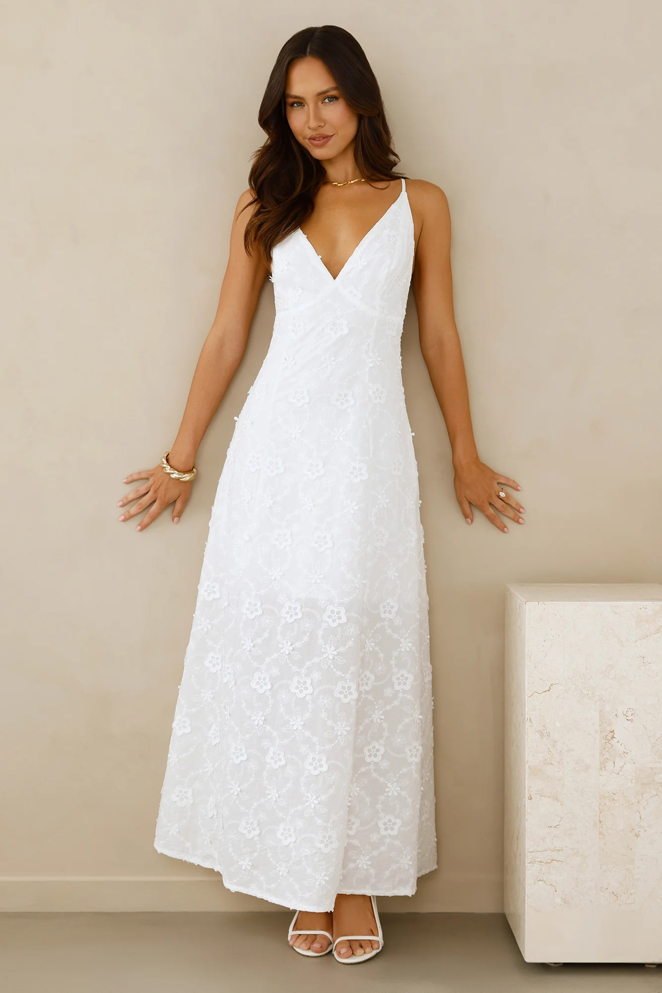 Soft Moonbeam Maxi Dress White | Hello Molly (US)