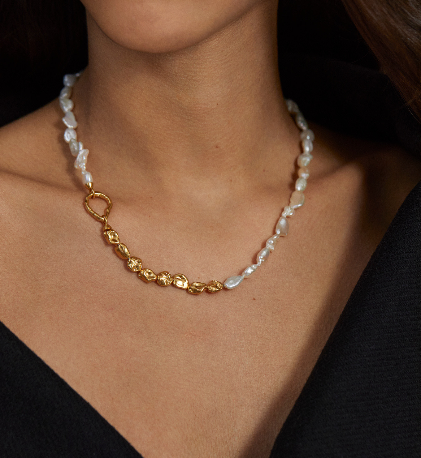 Amy Powney Keshi Pearl Necklace 46cm/18' | Monica Vinader (Global)