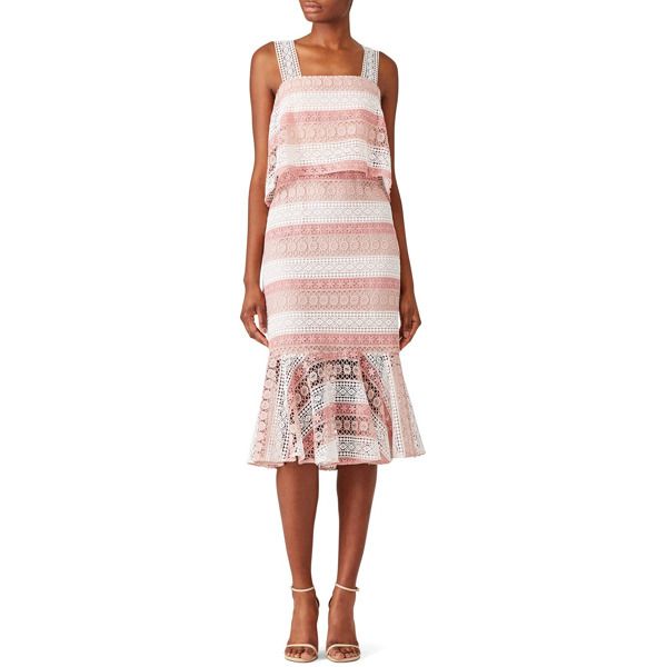Shoshanna Dunham Dress pink-white-print | Rent the Runway