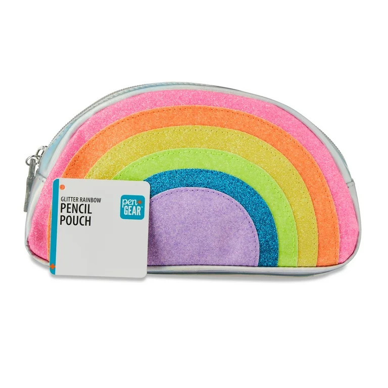 Pen+Gear Glitter Rainbow Pencil Case, Multicolor, Great for All Educational Levels | Walmart (US)