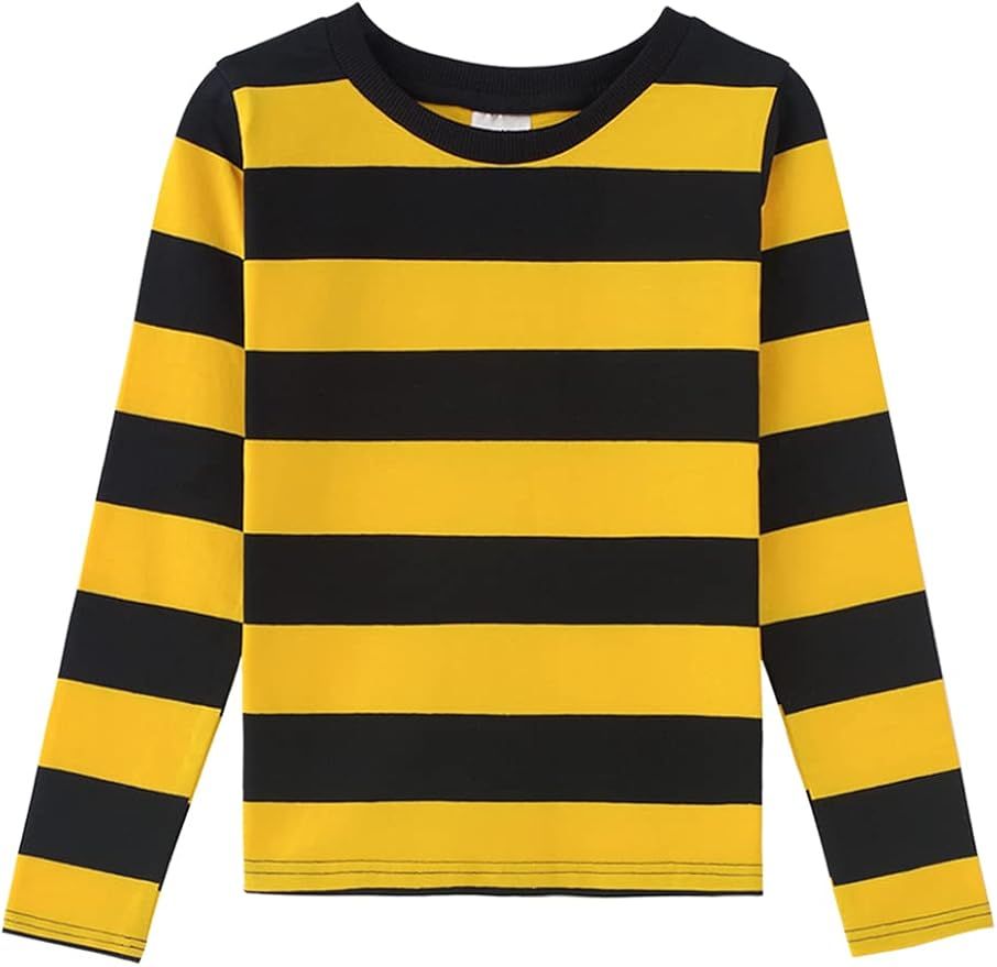 Spring&Gege Boys' Long Sleeve Striped Crew Neck T-Shirt | Amazon (US)