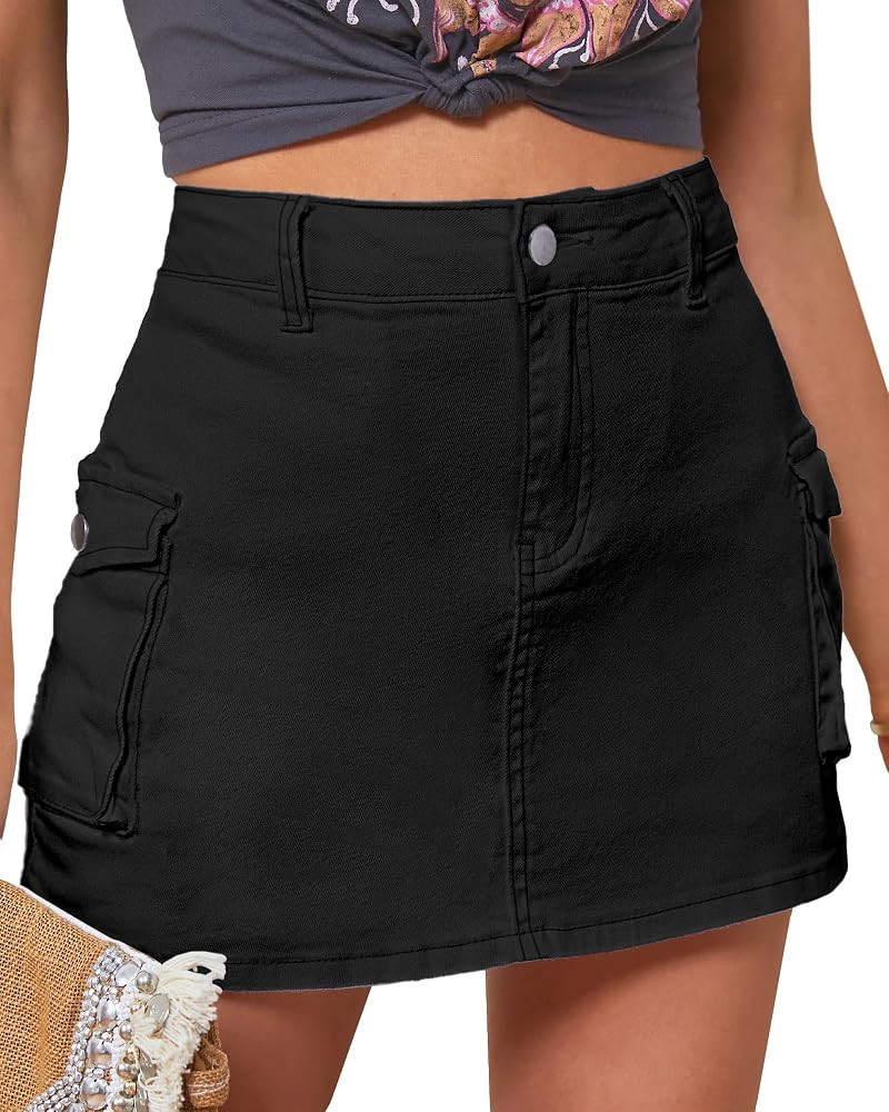 luvamia 2024 Cargo Shorts for Women Casual Summer Skorts Skirts High Waisted Mini Short Skort wit... | Amazon (US)