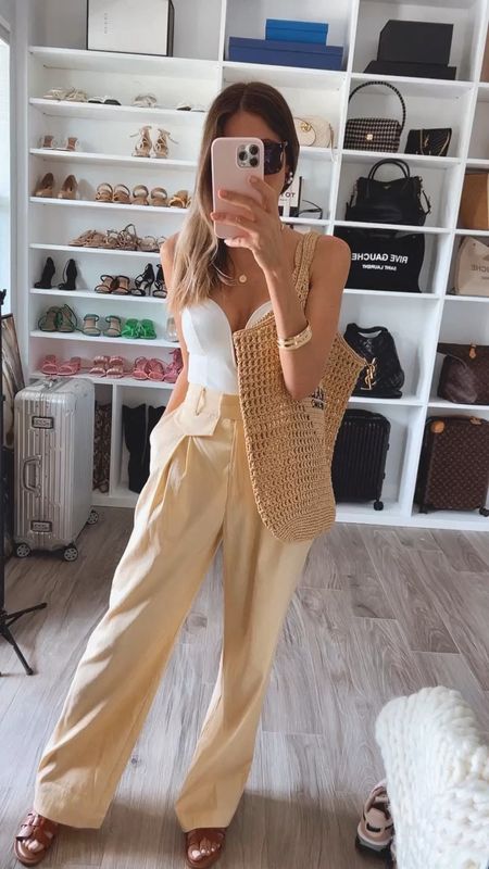 Chic and comfortable 
LOVING these linen pants so much 
They run true to size. Wearing a size small
This bodysuit also runs true to size 
Wearing a size small 
Comfortable and beautiful Amazon sandals 


#LTKunder50 #LTKtravel #LTKGiftGuide