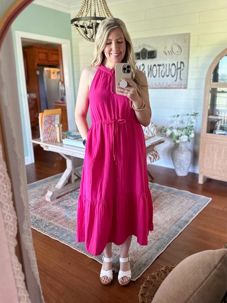 Happy Mother’s Day! I’m loving this pink dress I picked up at Walmart! Love the bright color for summer. I’m 5’7” in a small. 

#LTKStyleTip #LTKSeasonal #LTKFindsUnder50