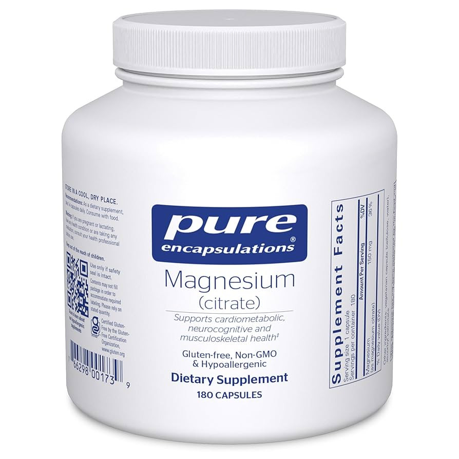 Pure Encapsulations Magnesium (Citrate) - Supplement for Sleep, Heart Health, Cognitive Health, B... | Amazon (US)
