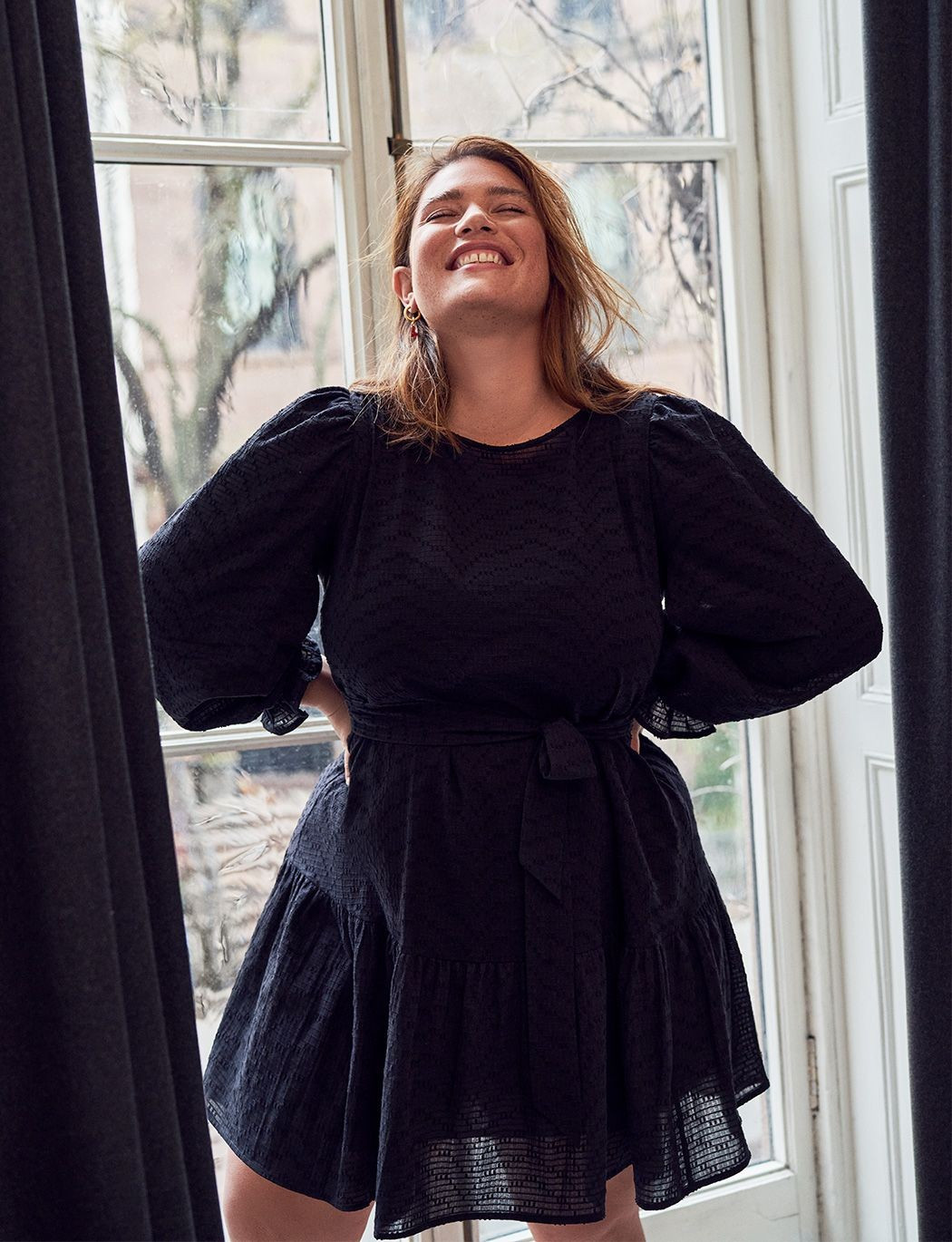 Textured Cotton Easy Day Dress | Eloquii