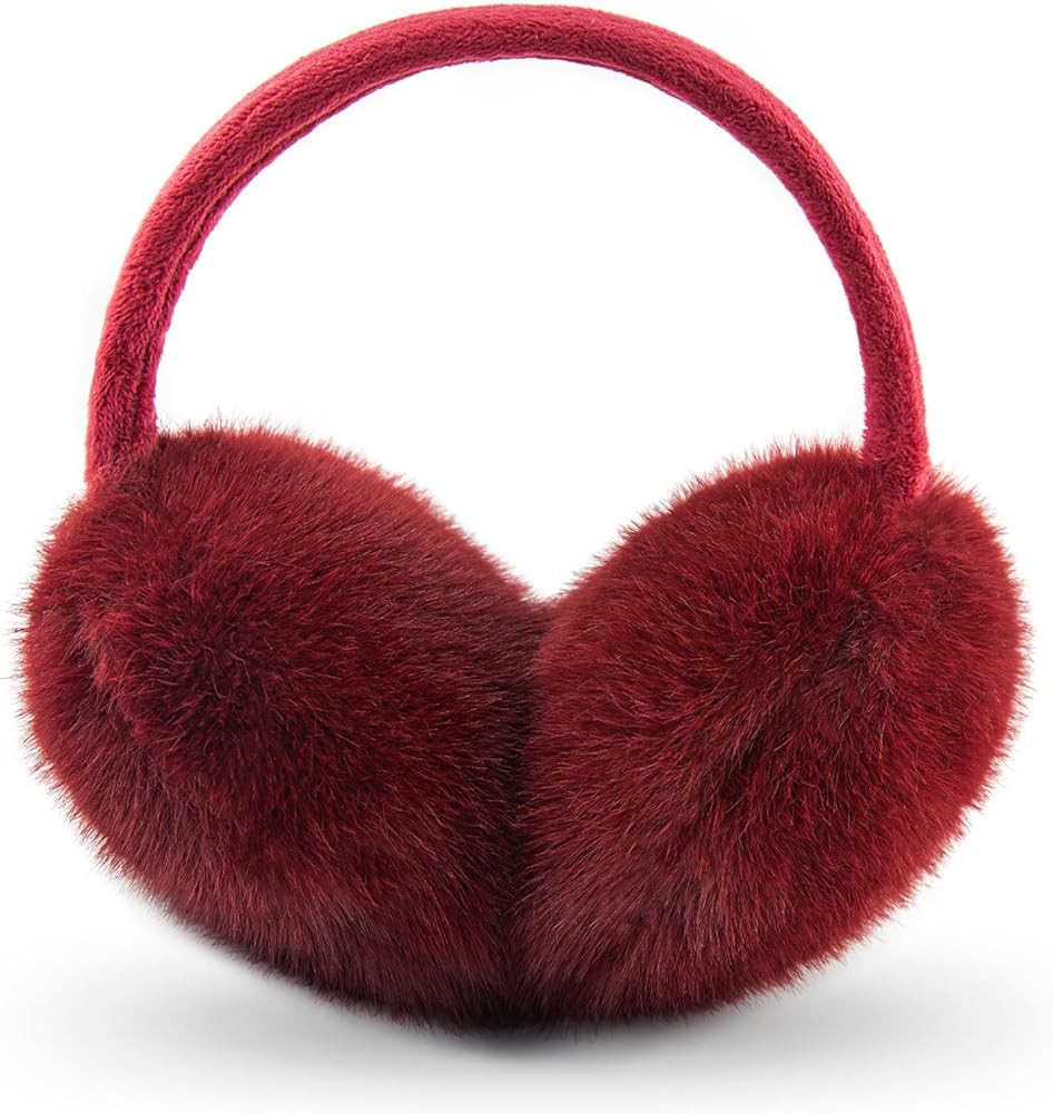 Ear Muffs for Women Faux Fur Winter Girls Earmuffs Fluffy Adjustable Ear Warmers Cute Ear Covers | Amazon (US)