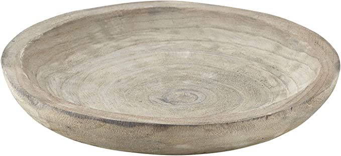 Creative Brands Pure Design Hand Carved Paulownia Wood Serving Bowl, Medium, Grey | Amazon (US)