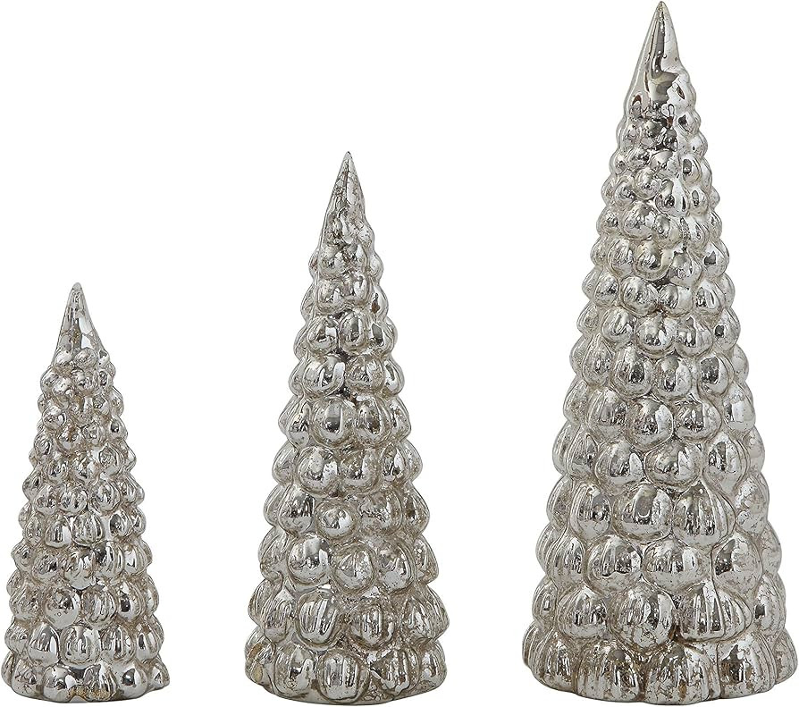 Creative Co-op Glass Set of Tree Figurine, Silver 9 inch | Amazon (US)