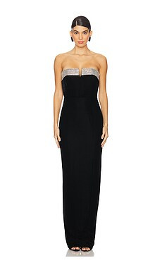 SAU LEE Venecia Velvet Gown in Black from Revolve.com | Revolve Clothing (Global)