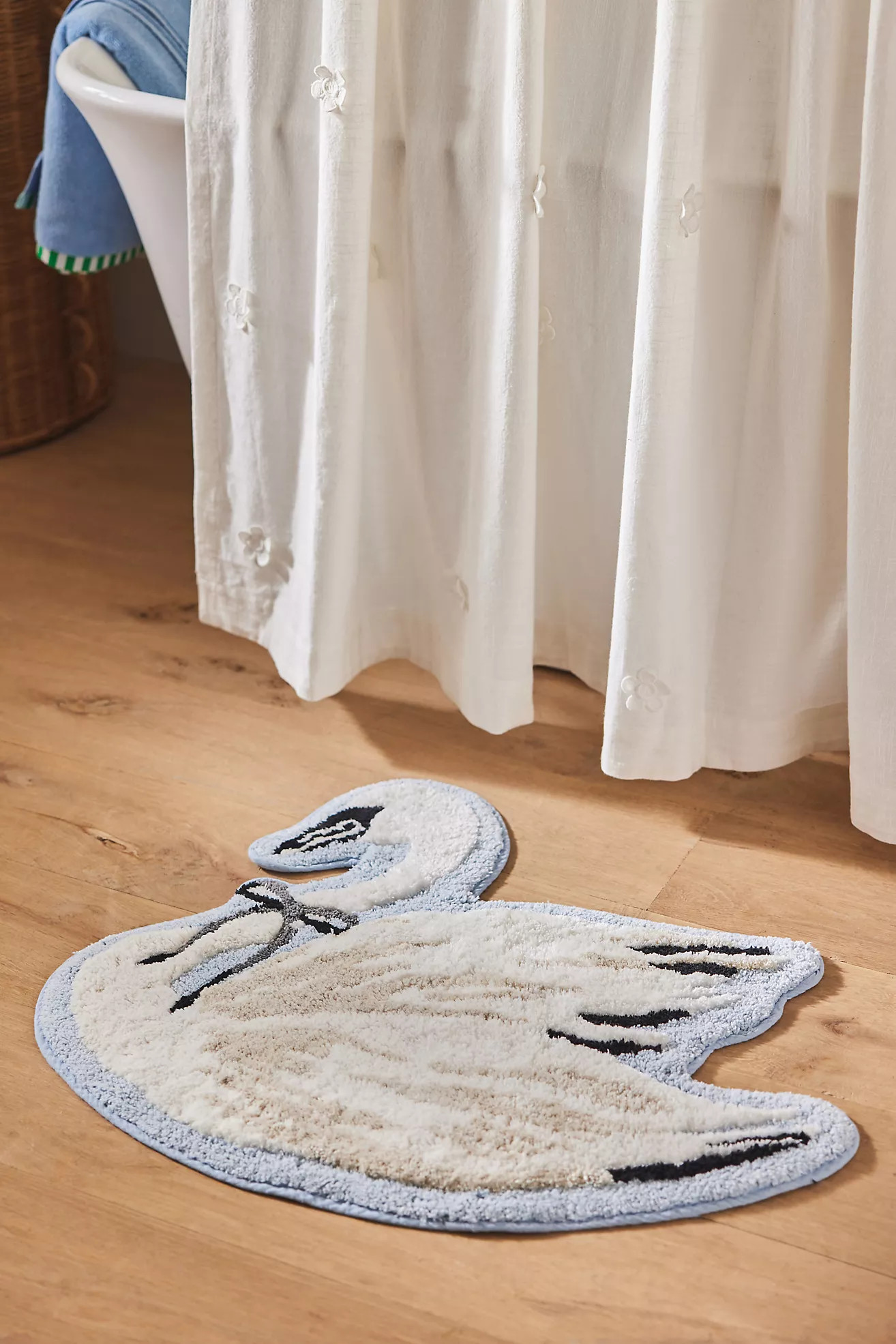 Swan Shaped Tufted Bath Mat | Anthropologie (US)