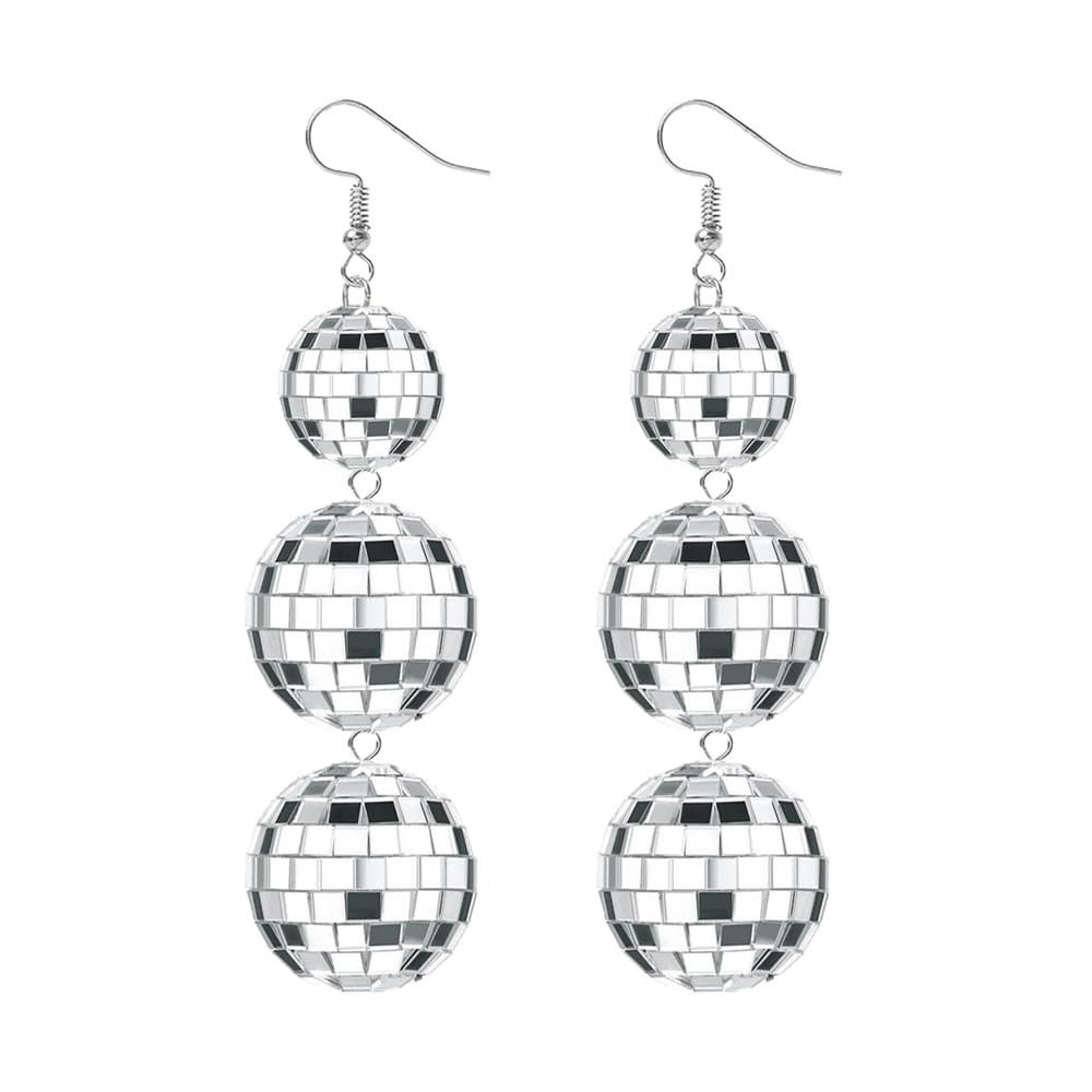 Vintage Disco Ball Dangle Earrings for Women 60's Earrings Silver Gold 70's Disco Ball Earrings H... | Amazon (US)