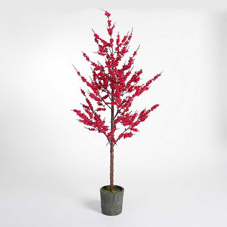 Red Berry Potted Christmas Tree, 66 in. | Kirkland's Home