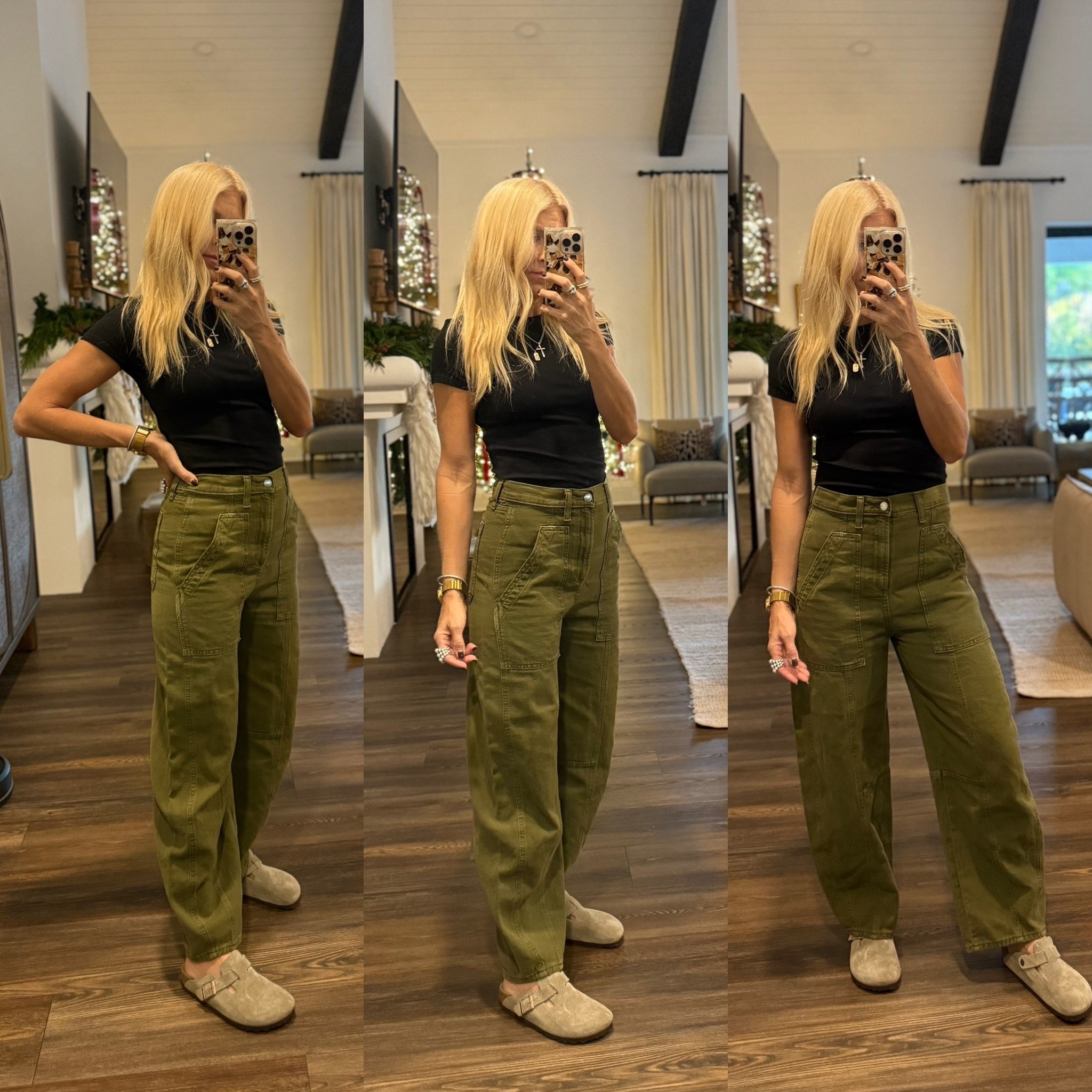 Grab these super soft cargo barrel jeans immediately! $32 and sizes are already selling out. I’m in a 2 for reference. Also love these Aritzia baby tees. Super soft and good quality. 

#LTKStyleTip #LTKOver40 #LTKFindsUnder50