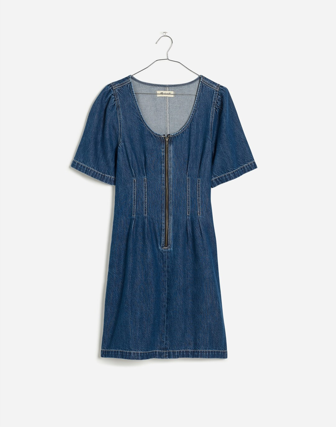 Denim Darted Mini Dress in Pixie Wash | Madewell
