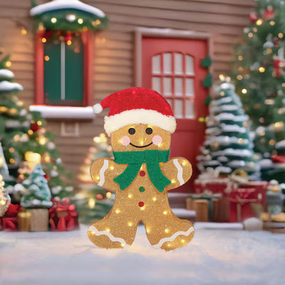 Holiday Living 2.5-ft LED Gingerbread Boy Decoration | Lowe's