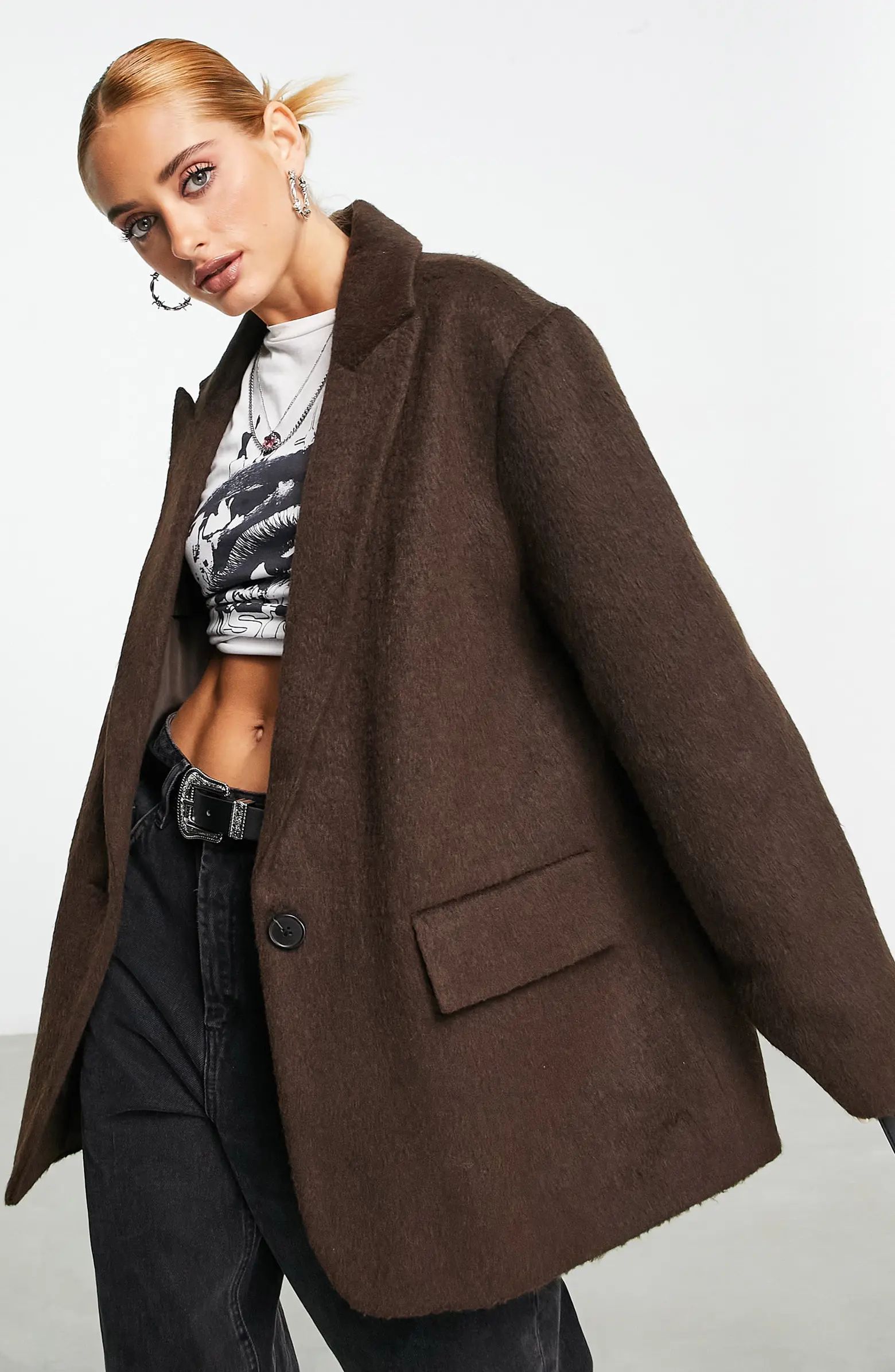 Oversize Brushed Jacket | Nordstrom