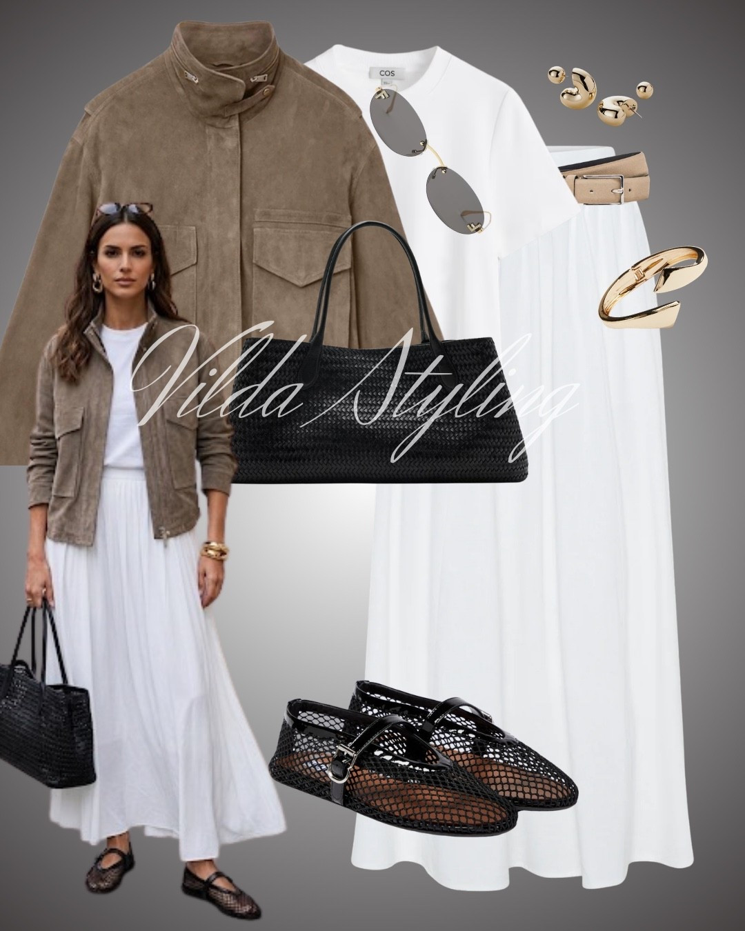 Trendy & Elevated
Elevated basics for the win. ✨ Combining a crisp white maxi and basic tee with a structured suede jacket for that perfect transitional weather vibe. These mesh flats are the "it" shoe of the season! #MeshFlats #SuedeJacket #MonochromeLook #StreetStyleInspo #MinimalistFashion #TransitionalStyle 

#LTKsummer #LTKstyletip #LTKspring