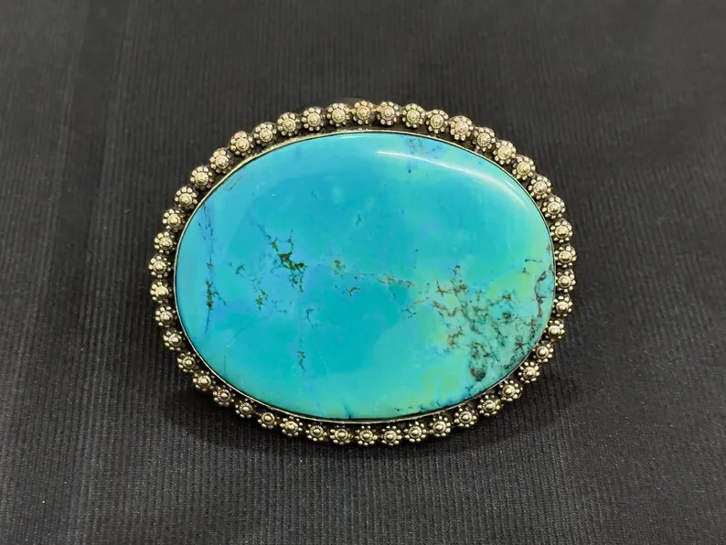 Turquoise Belt Buckle • Tibetan Silver Western Cowboy Style • Handmade Made to Order Buckle ... | Etsy (US)