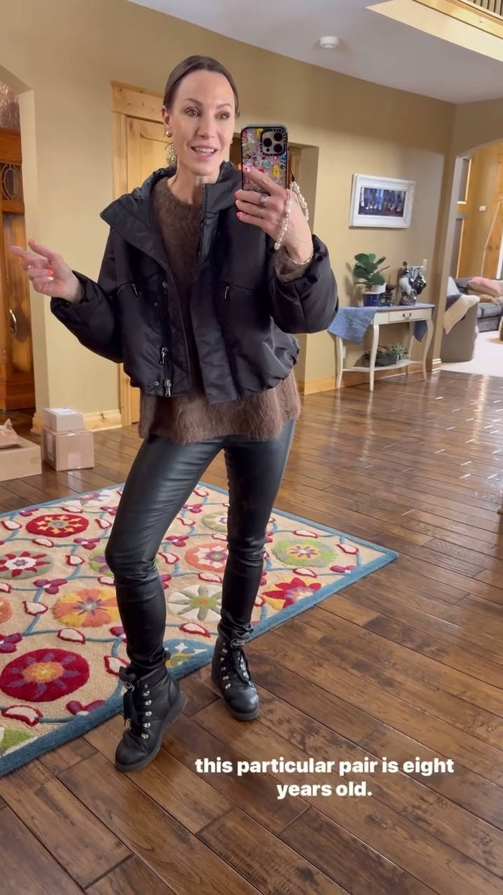 Love having a pair of leather leggings- such an easy way to dress up a casual look. 


#LTKStyleTip #LTKOver40 #LTKWatchNow
