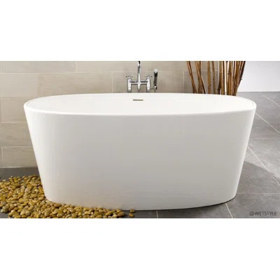 Ove 66.25" x 30" x 24.75" Freestanding Solid Surface Large Soaker Tub | Wayfair North America