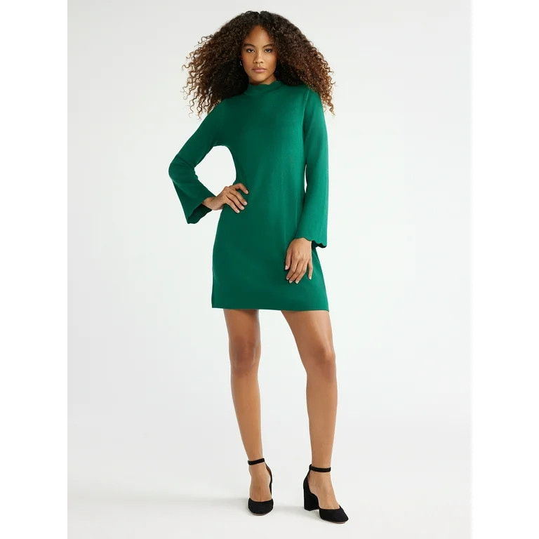 Free Assembly Women's Tie Back Dress with Long Sleeves, Sizes XS-XXXL | Walmart (US)