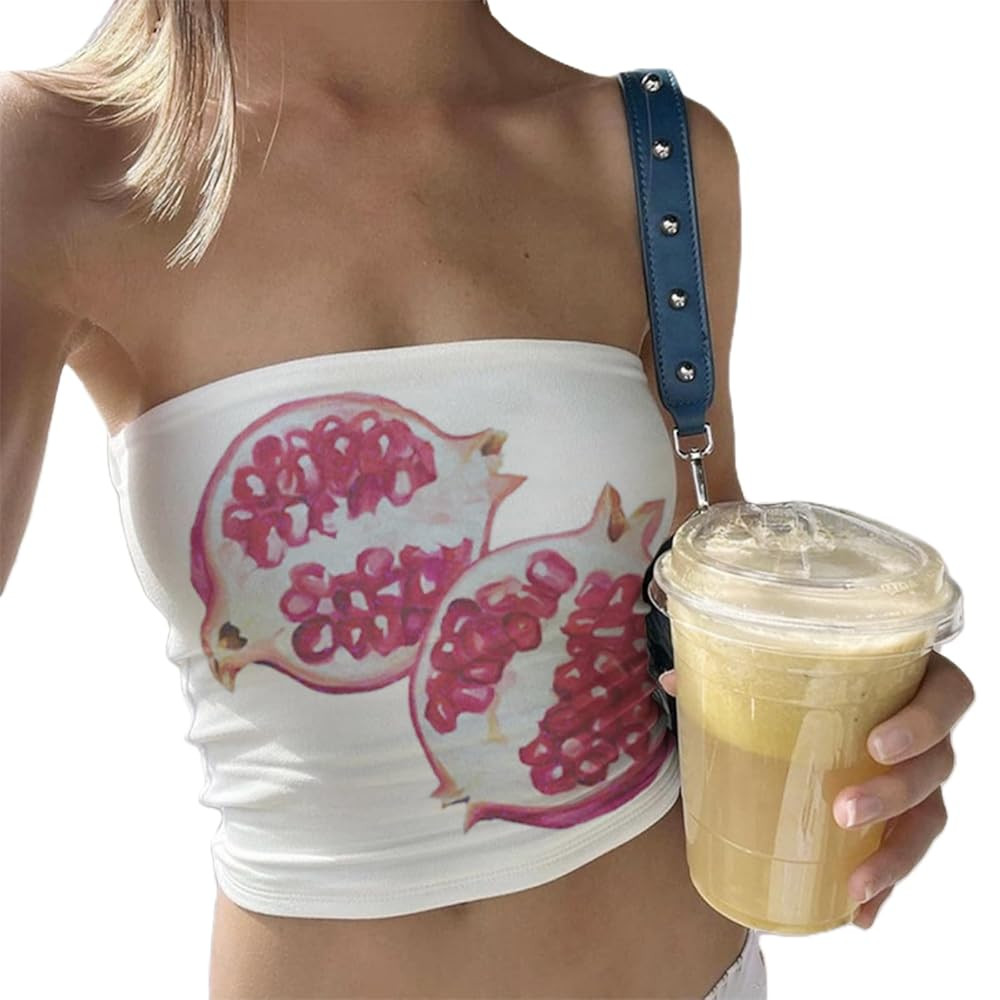 Y2k Tube Top Women Floral Off Shoulder Strapless Backless Sleeveless Sexy Going Out Slim Graphic ... | Amazon (US)