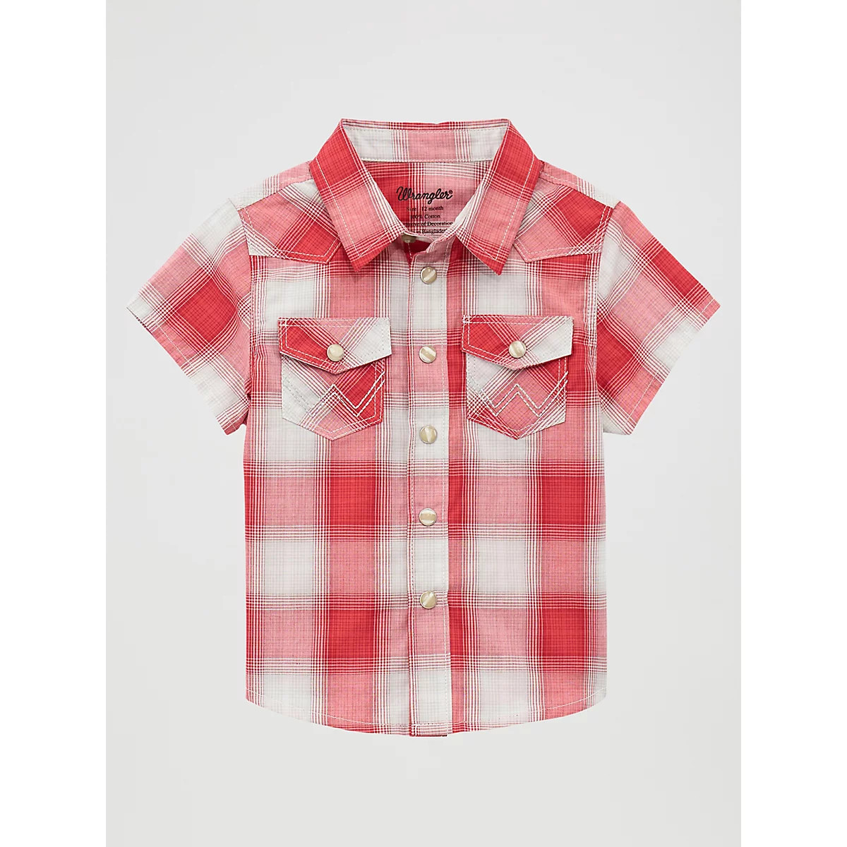 Little Boy Short Sleeve Western Snap Shirt in Cherry | Wrangler